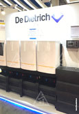Каскад 4-х настенных конденсационных котлов De Dietrich с заводским коллектором и теплоизоляцией