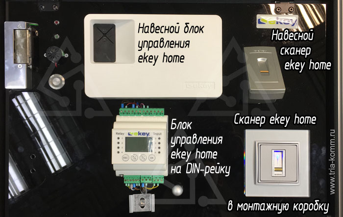 ekey homе сканеры (навесной и в монтажную коробку) и блоки управления (навесная и на DIN-рейку)