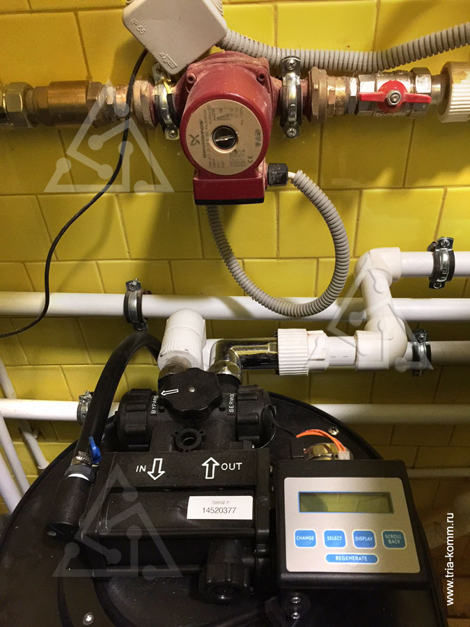 Фото подключения фильтра AquaDean PRO к системе водоснабжения и канализации
