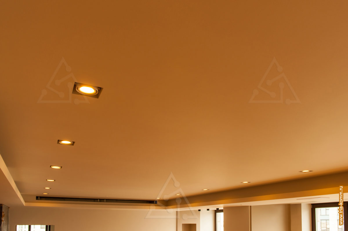 Фото встраиваемых потолочных светильников в гостиной